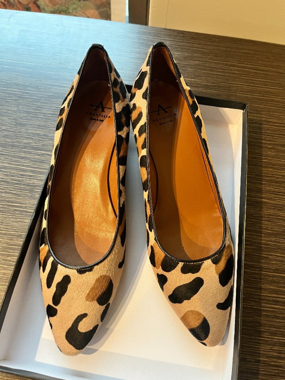Made In Italy Aquatalia Leopard Heels Size 9, Super Comfortable! Only Try-on